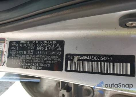 2013 Kia Rio Lx из США, поврежденный, VIN KNADM4A3XD6154320